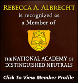 National Academy of Distinguished Neutrals Membership Badge Rebecca Albrecht