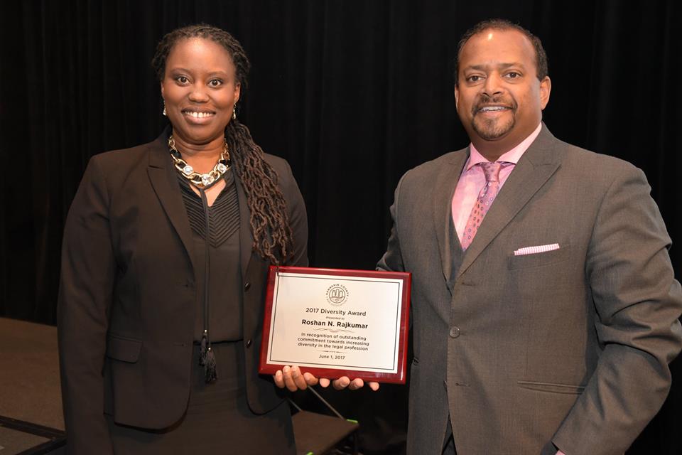 Roshan Rajkumar Hennepin County Bar Association Diversity Award Scholastica Baker