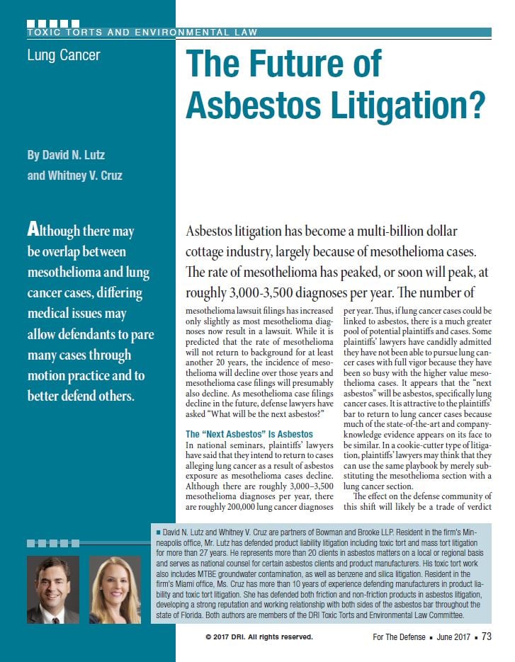 The Future of Asbestos Litigation 