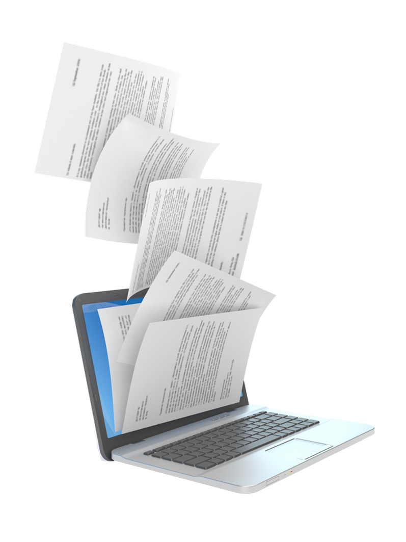 Laptop showing electronic document review