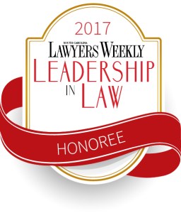 South Carolina Lawyers Weekly Leadership in Law Honoree Badge